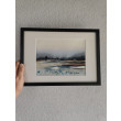 Oryginalna Akwarela w Ramie – Abstrakcyjny Pejzaż - Wymiary: 23x31,5 cm