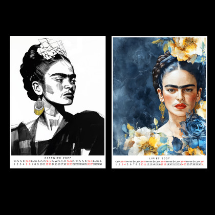 Justyna Jaszke - Grafika cyfrowa - Kalendarz 2027 Frida I 15x21 cm foto #1