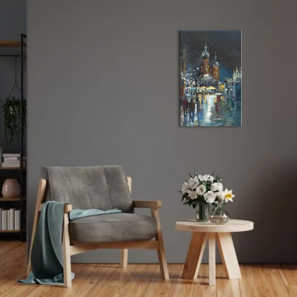 Moje MW - obrazy olejne - Nocny Rynek w Krakowie foto #3