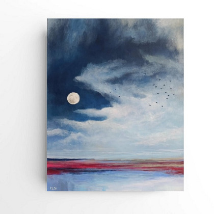 Pomiędzy nocą a świtem   - obraz akrylowy 50/40 cm, Paulina Lebida, obrazy akryl