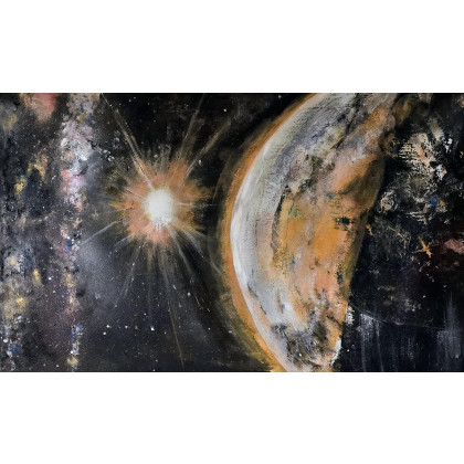 To the moon, Ewa Mościszko, obrazy akwarela