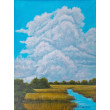POETYCKI PEJZAŻ MALOWANY NA PŁÓTNIE - POTĘGA BŁĘKITU 40x30cm