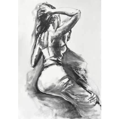 Lady - 100x70, Studio.Sensual, rysunek węglem