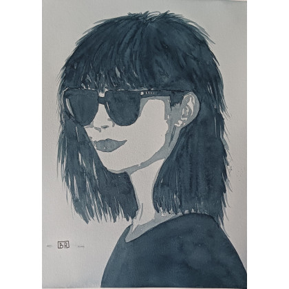 Beata Rudecka - obrazy akwarela - Oprawiona Akwarela Obraz KOBIECE TAJEMNICE foto #1
