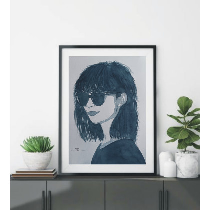 Beata Rudecka - obrazy akwarela - Oprawiona Akwarela Obraz KOBIECE TAJEMNICE foto #3
