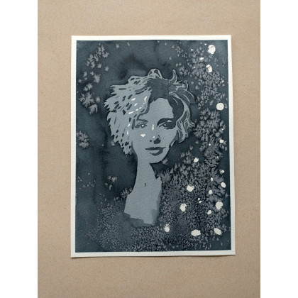 Beata Rudecka - obrazy akwarela - Oprawiona Akwarela Obraz: Wesoła wdówka 31,5x23 cm Oryginał, Unikat foto #3