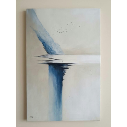 Pejzaż abstrakcyjny- obraz akrylowy 60/40 cm, Paulina Lebida, obrazy akryl