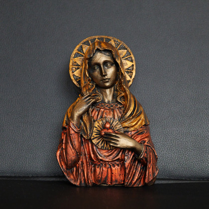 Rzeźba Matki Boskiej czerwona wys. 15,6 cm, Justyna Jaszke, rzeźby