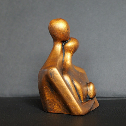 Justyna Jaszke - rzeźby - Rzeźba Para Zakochanych złota wys. 11,6 cm foto #1