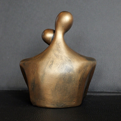 Justyna Jaszke - rzeźby - Rzeźba z gipsu Para Zakochanych brąz wys. 12,3 cm foto #2