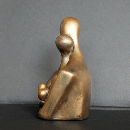 Justyna Jaszke - rzeźby - Rzeźba z gipsu Para Zakochanych brąz wys. 12,3 cm foto #3