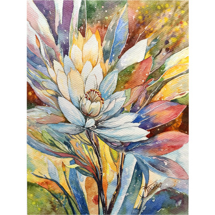 Flora fantazji, Akwarela 24 x 32 cm, Joanna Tomczyk, obrazy akwarela