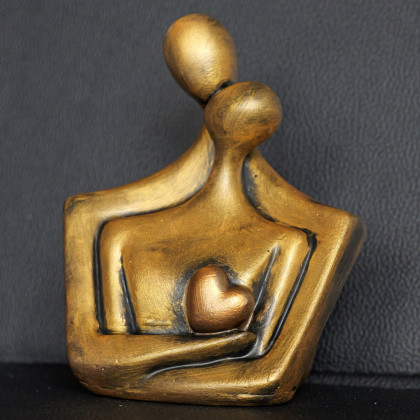 Rzeźba Para Zakochanych jasne złoto wys. 12,3 cm, Justyna Jaszke, rzeźby