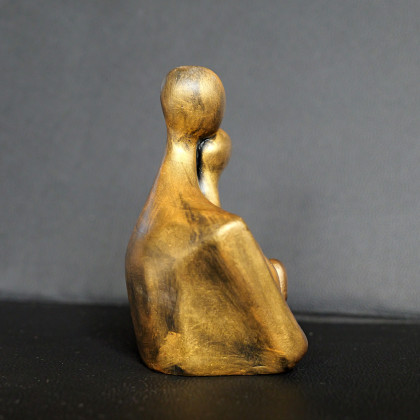Justyna Jaszke - rzeźby - Rzeźba Para Zakochanych jasne złoto wys. 12,3 cm foto #2