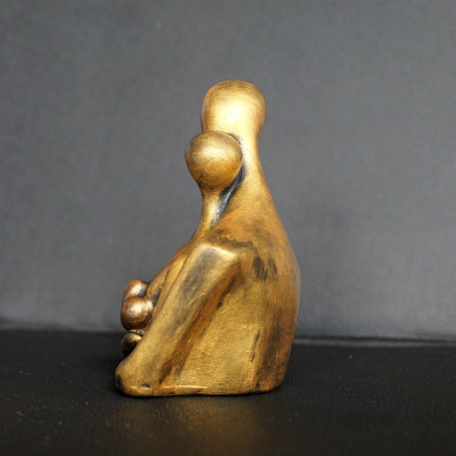 Justyna Jaszke - rzeźby - Rzeźba Para Zakochanych jasne złoto wys. 12,3 cm foto #4