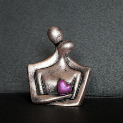 Rzeźba Para Zakochanych róż metaliczny wys. 11,8 cm, Justyna Jaszke, rzeźby