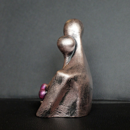 Justyna Jaszke - rzeźby - Rzeźba Para Zakochanych róż metaliczny wys. 11,8 cm foto #4