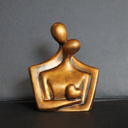 Rzeźba Para Zakochanych miodowe złoto wys. 11,8 cm, Justyna Jaszke, rzeźby