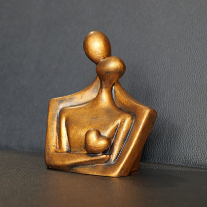 Justyna Jaszke - rzeźby - Rzeźba Para Zakochanych miodowe złoto wys. 11,8 cm foto #1