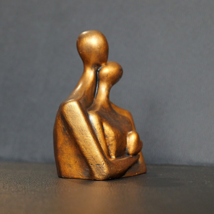 Justyna Jaszke - rzeźby - Rzeźba Para Zakochanych miodowe złoto wys. 11,8 cm foto #3