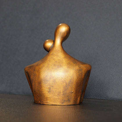 Justyna Jaszke - rzeźby - Rzeźba Para Zakochanych miodowe złoto wys. 11,8 cm foto #4