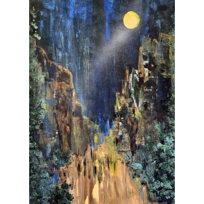 In the Moonlight, Ewa Mościszko, obrazy tech. mieszana