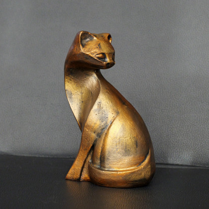 Rzeźba rudy kot Marcel wys. 13,5 cm, Justyna Jaszke, rzeźby