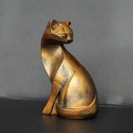 RZEŹBA RUDY KOT MARCEL WYS. 13,5 CM