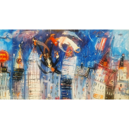 Dariusz Grajek - olej + akryl - Anioły nad Manhattanem... foto #1