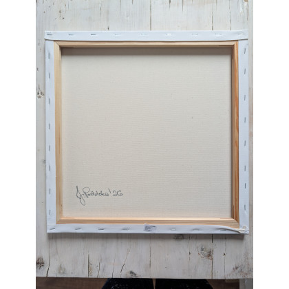 Joanna Podolska - obrazy akryl - Kurka ciemny turkus 40x40 foto #3