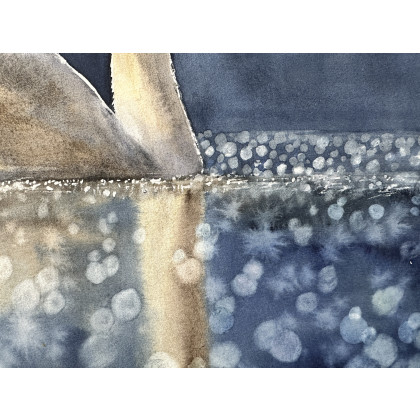 Krystyna Nowak - obrazy akwarela - Jezioro łabędzie (40x50 cm) foto #2