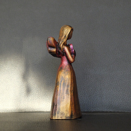 Justyna Jaszke - rzeźby - Rzeźba Anioł z fioletowym sercem wys. 11 cm foto #3