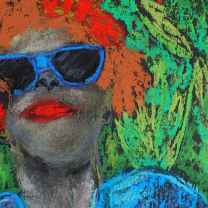 Justyna Jaszke - obrazy tech. mieszana - Wino wytrawne pastela sucha A5 foto #3