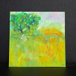 Krajobraz nr 1 - pastela olejna 14x14 cm