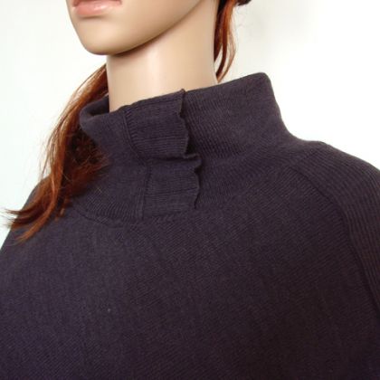 halo-pracownia - poncza - ponczo śliwkowe z falbanką foto #1