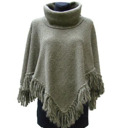 ponczo khaki, halo-pracownia, poncza