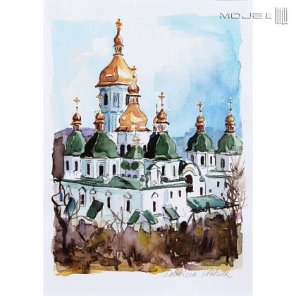 Moje MW - obrazy akwarela - Monastyr Św. Michała w Kijowie foto #2