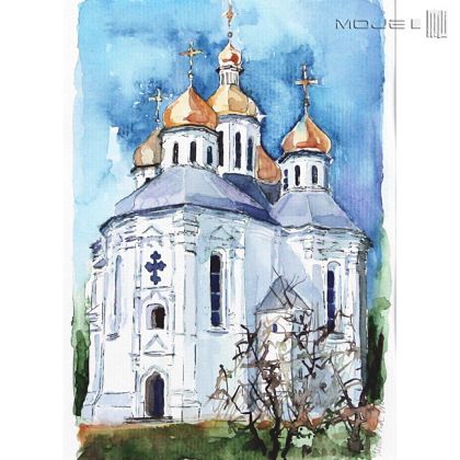Moje MW - obrazy akwarela - Katedra Objawienia, Ukraina foto #3