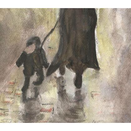 Bożena Ronowska - obrazy akwarela - Deszczowy dzień foto #2