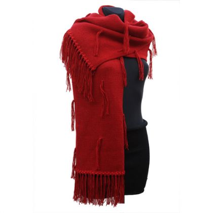 szal czerwień, halo-pracownia, czapki