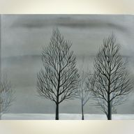 ZIMOWE CHMURY 27X34CM OLEJ 