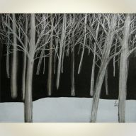 ZIMOWY LAS 40X51CM OLEJ 