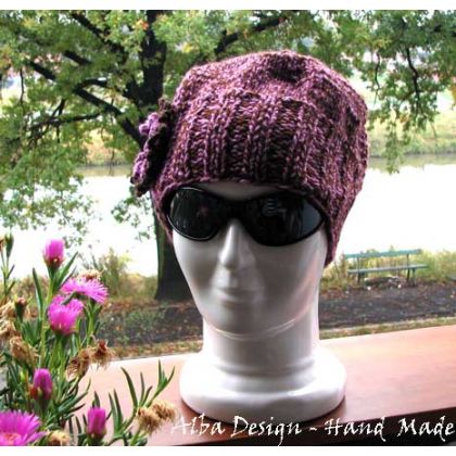 Alba Design - czapki - Brąz z różem. foto #1