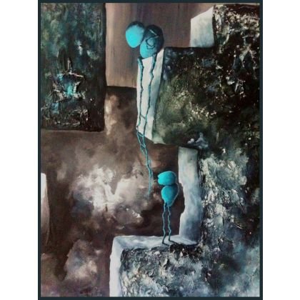 Natalia Miodek - obrazy akryl - Gray world 120x80cm foto #1