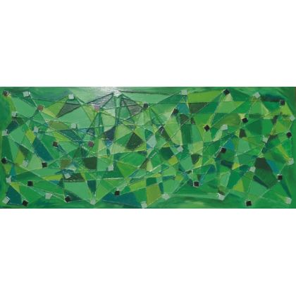 kalejdoskop zieleni, Krystyna Ciećwierska, mozaika ceramiczna