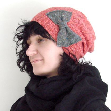 halo-pracownia - czapki - koralowy komplet foto #1