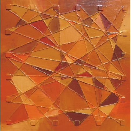 kalejdoskop oranż, Krystyna Ciećwierska, obrazy akryl