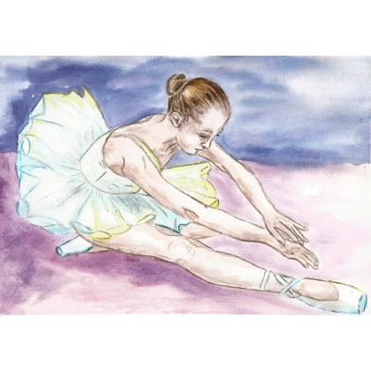 Przed próbą baletu, Bożena Ronowska, obrazy akwarela