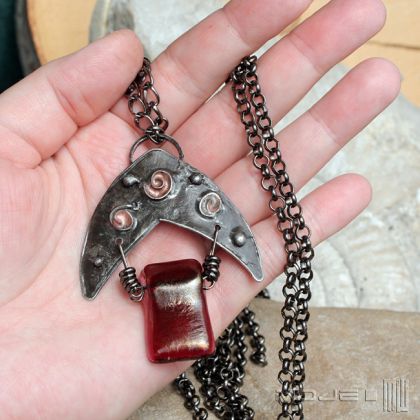 Moje MW - wisiory - Bordowy wisior na surowo foto #2