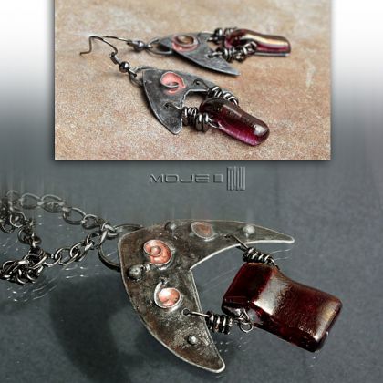 Moje MW - wisiory - Bordowy wisior na surowo foto #4